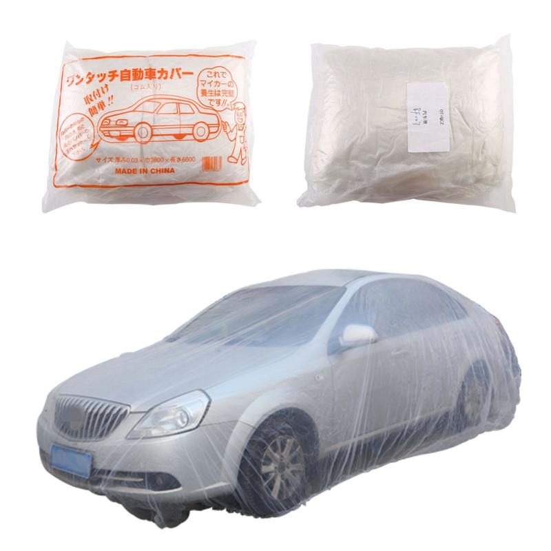 3 Size Protector Film Outdoor Clear Disposable Full Car Covers Rain fog Dust Resistant Garage Universal Auto Car Outdoor Cover