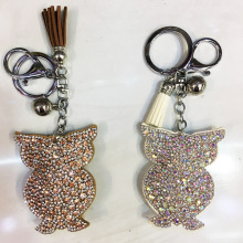 Silver Color Spring Style Owl Keyring Velvet Tassel Keychain
