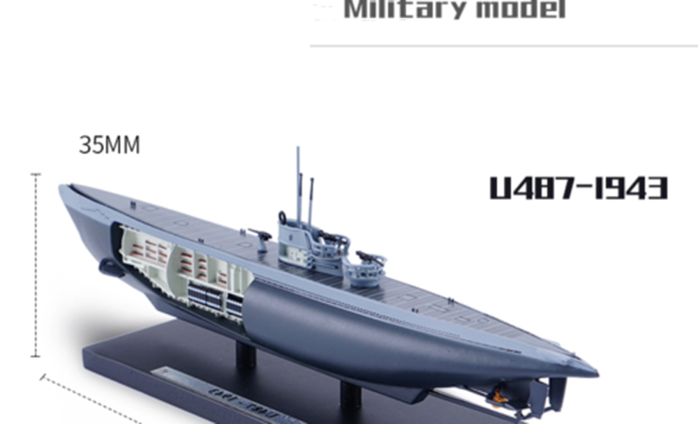 New Cheap Toy 1/350 Scale Atlas U487 - 1943 World War II Ship Model Collection 1/350 Model Of Toy Ship Scale