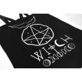 Gothic Girl Black Strappy Cotton Tank Top Letter WITCH Gothic Symbol Moon Pentagram Print Backless Feminino Sexy Camis Black