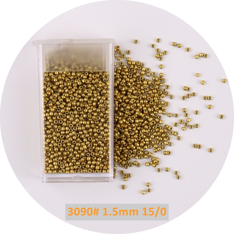 1 Bottle Golden Spacer Glass Seed Beads Multi Size Delica Beads Bugles Tube For DIY Women Necklace Garments Sewing Accessories