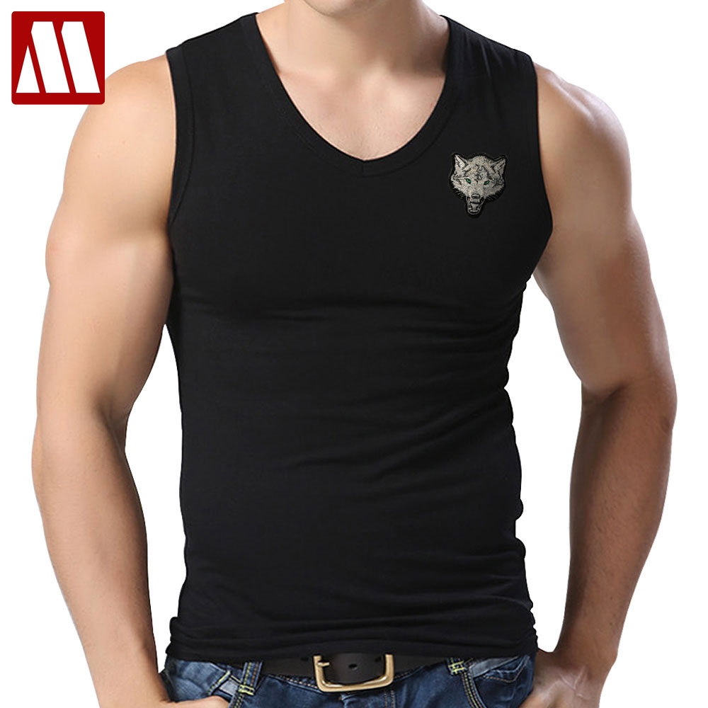 Men's Tank Tops 100% Cotton Wolf Sleeveless Undershirts For Male Bodybuilding Direwolf Tank Tops White Casual Summer Vest S-XXL