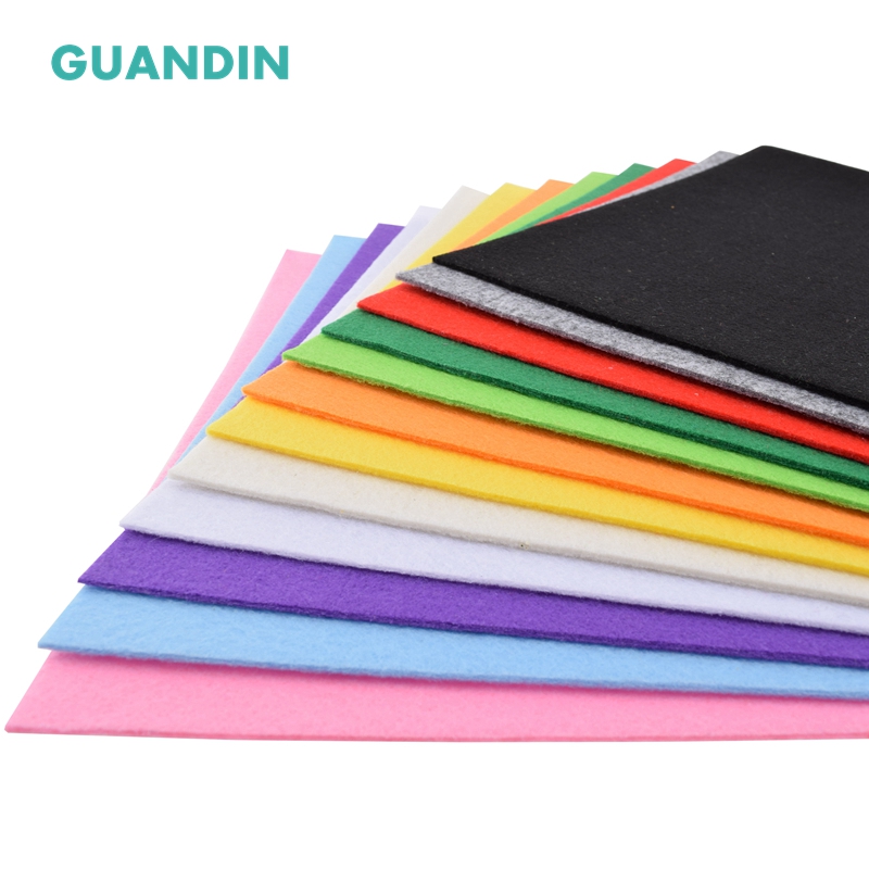 GuanDin,Mix Solid Color Felt/Polyester Nonwoven Fabric/Thickness 3mm/for DIY Sewing Toys,Crafts Dolls/12pcs in 1 pack/30cmx30cm