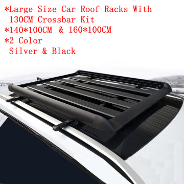 Large Size SUV Thickened Aluminium Alloy Universal Car Roof Racks&Boxes Luggage Frame Kit With 2PCS 130CM Crossbar Load 150KG