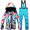 New Thick Warm Womens Ski Suit Waterproof Windproof Skiing and Snowboarding Jacket Pants Set Female Snow Costumes Outdoor Wear