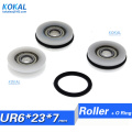 [UR0623-7]1pcs 696zz 696z 696 O type rubber ring low noise roller wheel small pulley with bearing 6*23*7 rubber roller