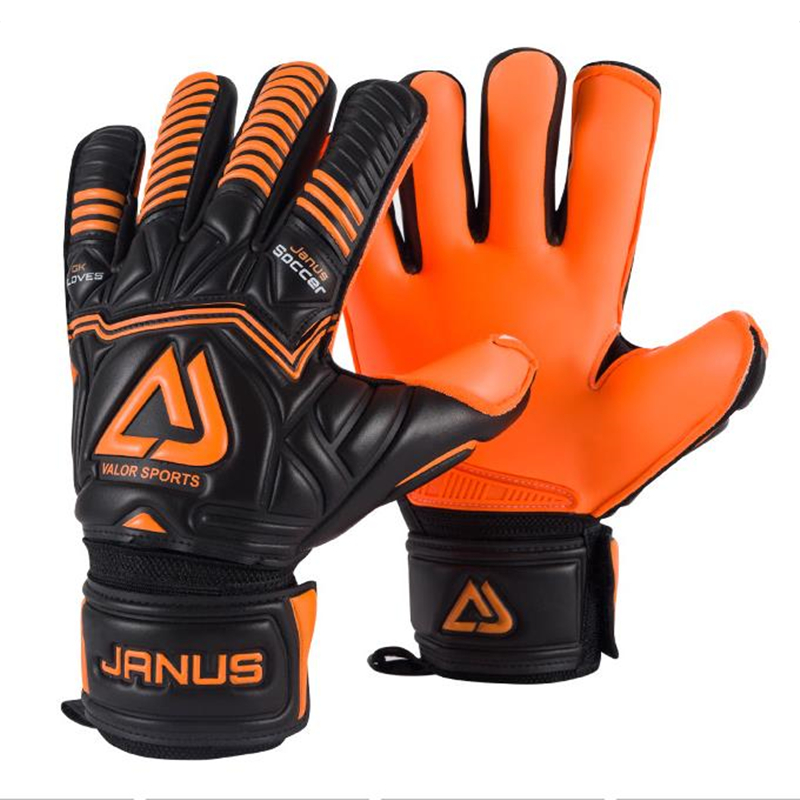 4mm Thicken CONTACT Latex Goalie Gloves Football Soccer Goalkeeper Gloves 5 Finger Save Guard Removable Wear-resistant Non-slip