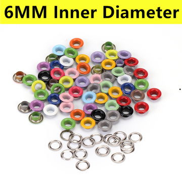 100pcs 6mm I.D Scrapbook Metal Eyelets Scrapbooking DIY Embelishment For Homework Clothes Sewing Garment