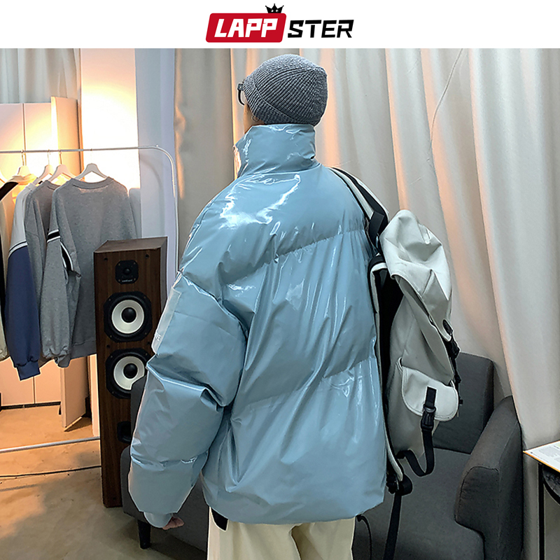 LAPPSTER Men Streetwear Hip Hop Blue Winter Bubble Jackets Coat 2020 Mens Harajuku Warm Parka Male Korean Fashions Puffer Jacket