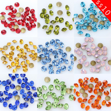 144/1440p ss10 Round pointed back crystal glass rhinestone Nail Art Decor craft necklace earring brooch shoes clothing Gem beads
