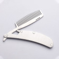 Man Grooming Hair Styling Mini Pocket Folding Comb Barber Shop Professional Moustache Beard Care Tool Portable Stainless Steel