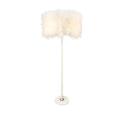 White feather lampshade elegant floor lamp