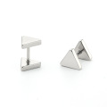 New Arrival Simple style Triangle shaped Double side Stainless steel Stud Earring For Women Men Ear Jewelry Gifts 1piece