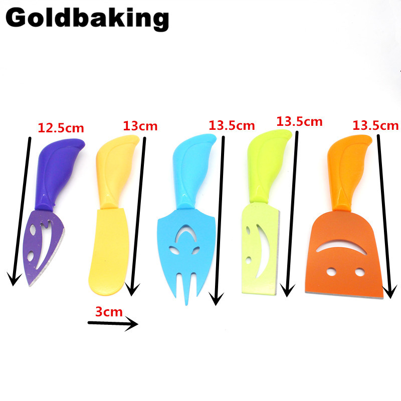 5 Pieces Colorful Cheese Cutter Set Cheese Knives Slicer Butter Spreader Cheese Tools