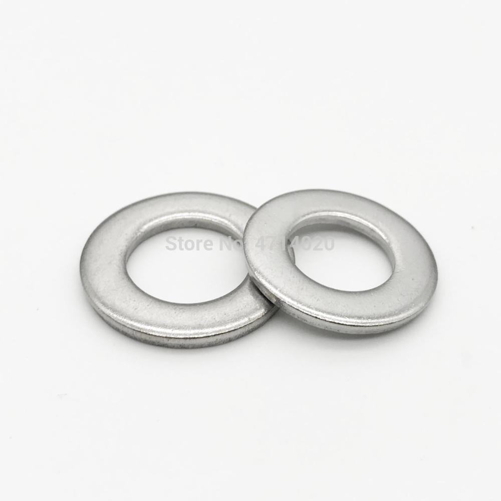 1/50/100pcs GB97 A2 304 Stainless Steel Flat Washer Plain Gasket for M1.6 M2 M2.5 M3 M4 M5 M6 M8 M10 M12 M16 M20 M24 Screw Bolt