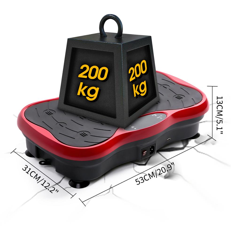 200KG Exercise Fitness Slim Vibration Machine Trainer Plate Platform Body Shaper Remote Control with Resistance Bands US Stock