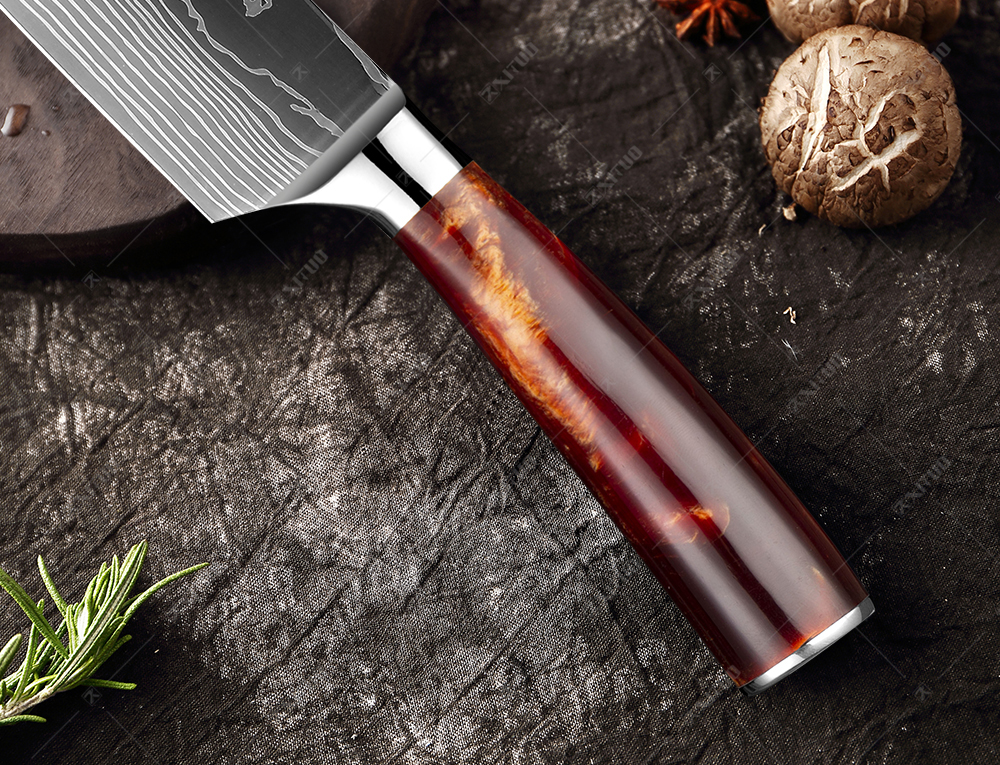 XITUO Kitchen Knife Set Imitation Damascus Pattern Professional Chef knife Meat Cleaver Slicing Santoku knife Kitchen Accessory