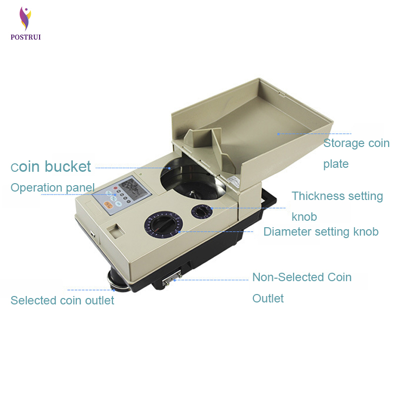 CS-200 High-speed Coin Counter Coin Sorter Game Currency Counting Machine Capacity Of 2000 Pieces 220V/50HZ