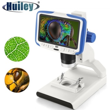 200X Students' Digital Microscope 5'' HD Display Screen Video Microscope Kid's Electron Microscope Children's Science Toys