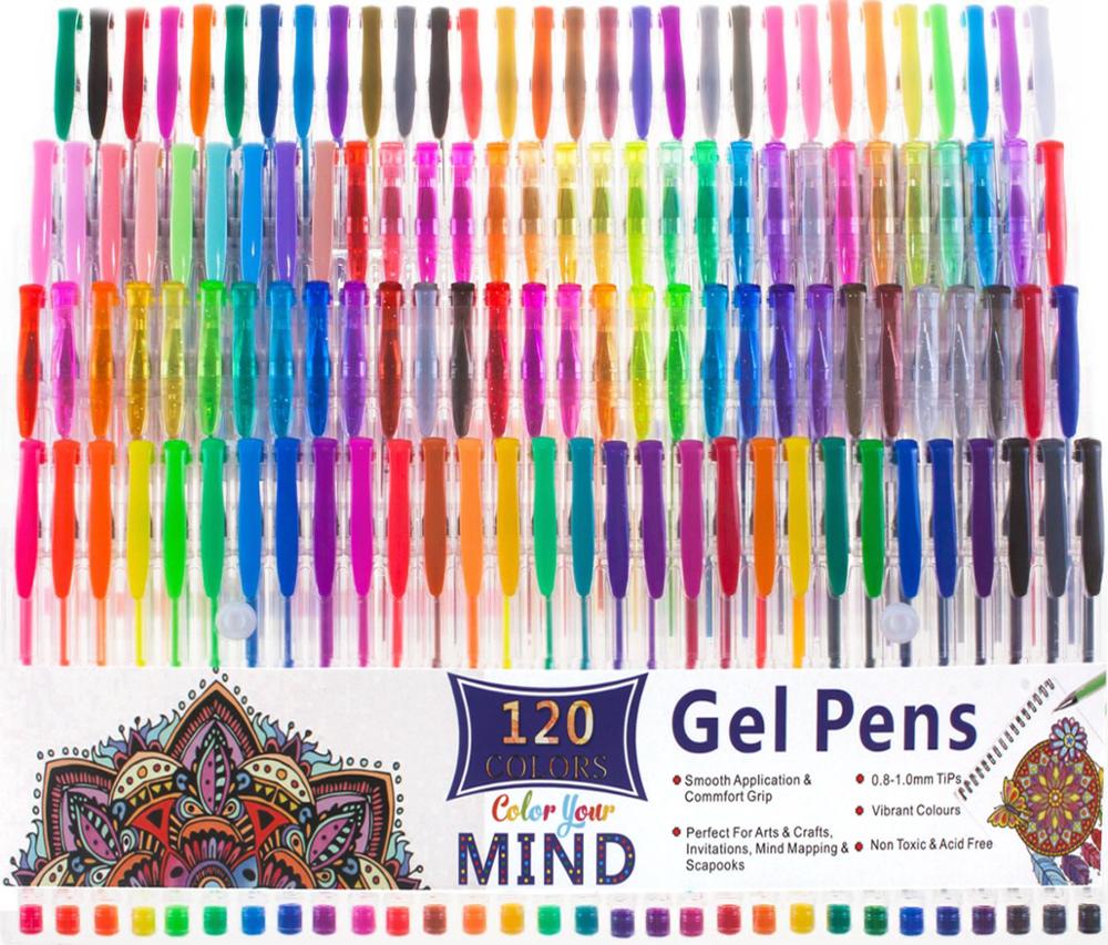 Colors Gel Pen Set 100 120 Colors For drawing Painting Sketching 0.5 mm Glitter Color Pen for School and Office Supplies