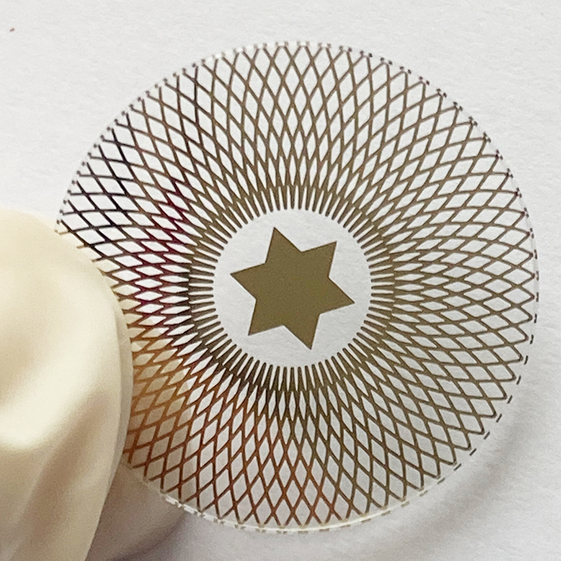 waffle pattern and star on glass