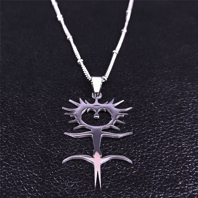 2021 Fashion Ghostemane Stainless Steel Charm Necklaces for Women Silver Color Chain Necklaces Jewelry colgantes mujer N4413S02