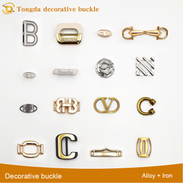 Luxury-Lite Letter-Shaped Zinc Alloy Shoe Buckles