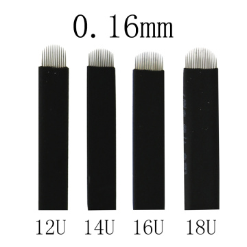 50/100pcs Microblading lamina blade Black Nano 0.16mm 9 12 14 16 18 21 Pin/U Permanent Makeup Eyebrow flex Tattoo Needles Blade