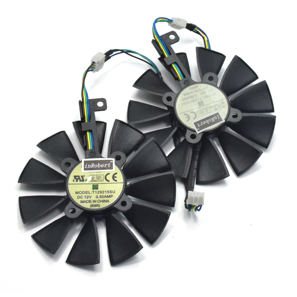 New 88MM T129215SU DC 12V 0.50A Cooler Fan For ASUS Strix GTX 1050 1060 1070 1080 GTX 970 RX 480 Graphics Card Cooling Fan