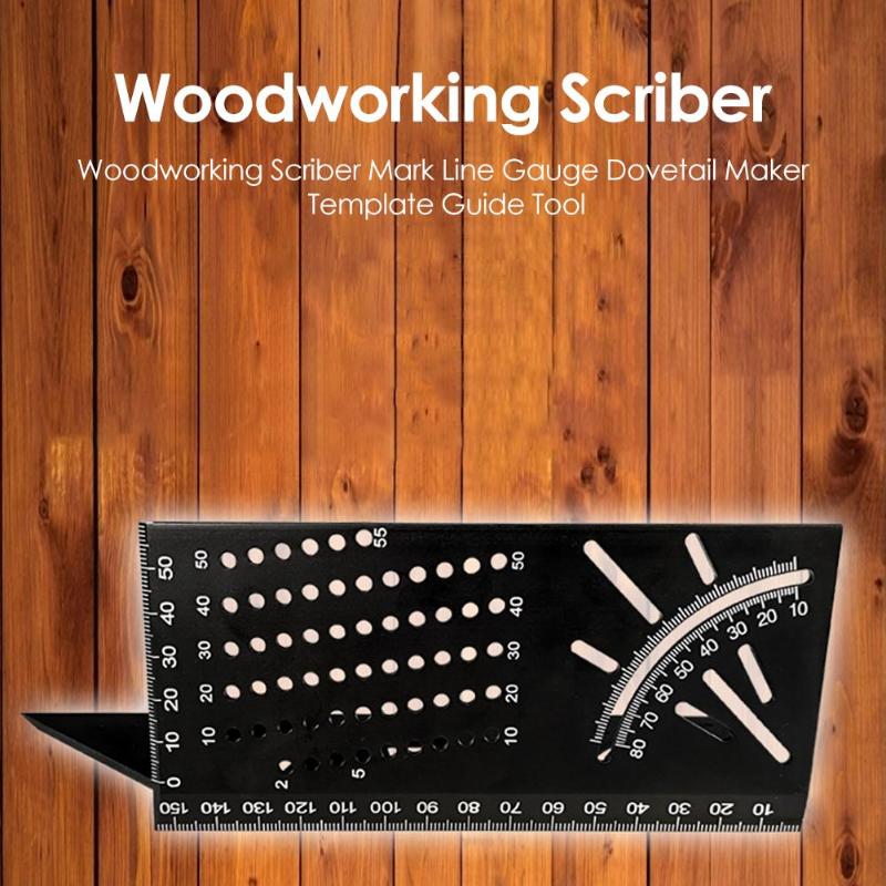 Aluminum Scriber Dovetail Marking Template Vertical Angle Calibration Practical Guide Dovetail Marker Woodworking Tools