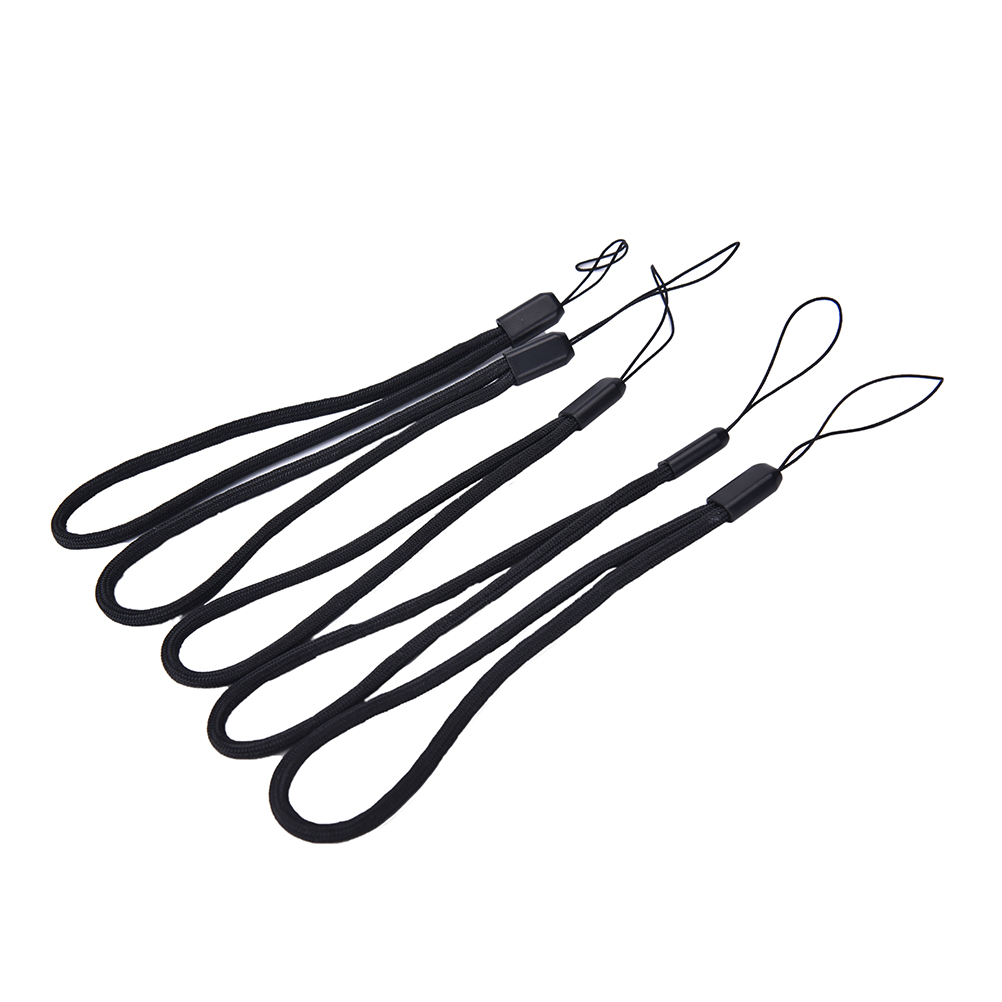 5x Black DIY Hang Rope Lanyard Neck Straps Keychain New Nylon Wrist Hand Cell Phone Mobile Chain Charm Cords