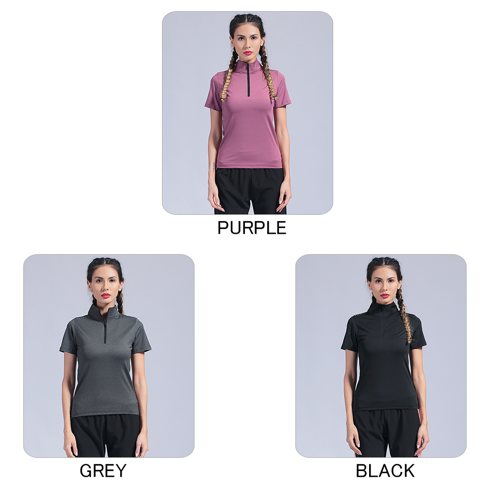 Woman Running Compression Shirt Outdoor Sports Fitness Tee 2019 Fast Dry Night Short Sleeve Yoga Woman Training Top