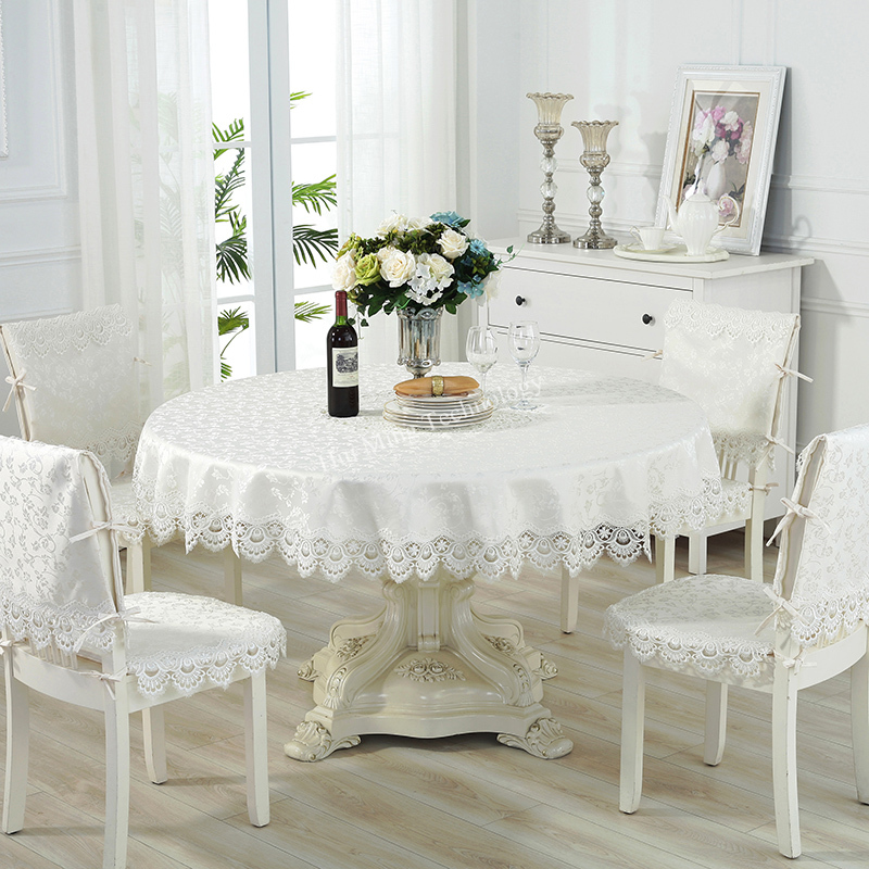 Europe luxury embroidered tablecloth white table dining table cover table cloth flower Lace bedside TV cabinet dust cloth HM1038