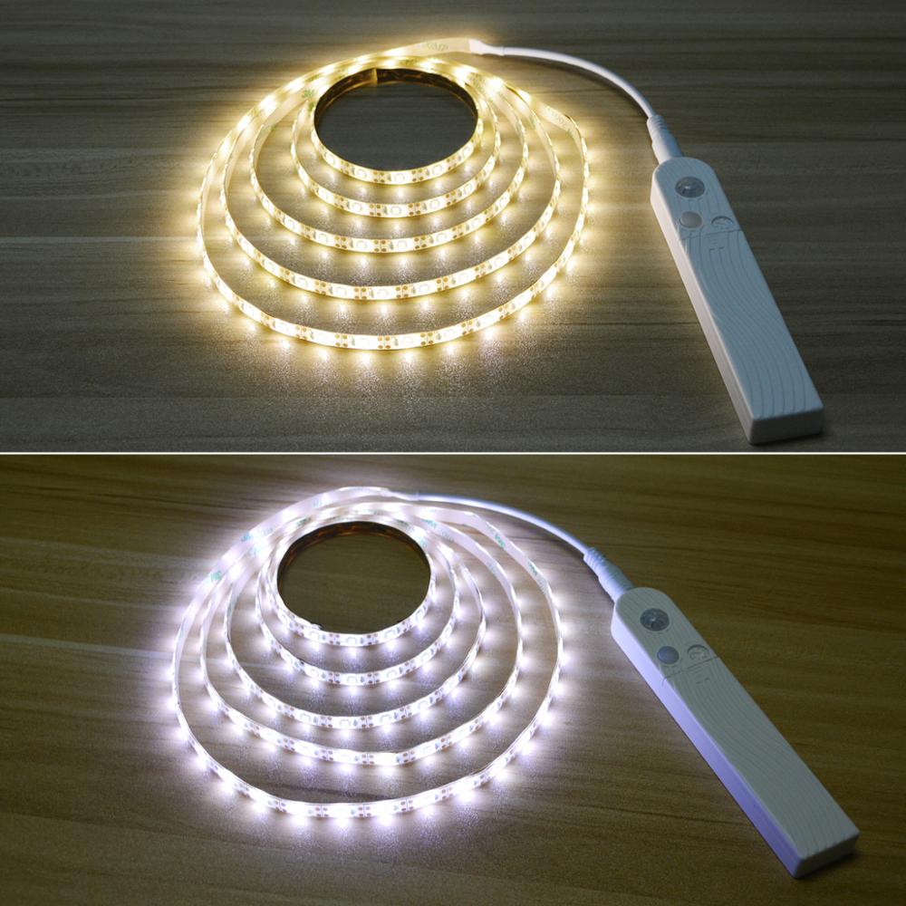 1M 2M 3M Motion Sensor LED light AAA Battery Powered LED Strip backlight decor Light For Bedroom Kitchen Cabinet night lighting