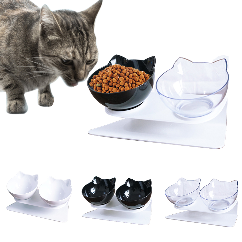 Dogs Feeders Cat Feeding Bowl Pet Supplies Cat Bowls With Raised Stand For Cats Double Bowl Pet Food And Water Bowls #15