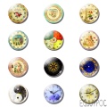 12pcs Clock Picture Fridge Magnets Flower Watch Cartoon 25MM 30MM Glass Cabochon Note Holder Magnetic Refrigerator Stickers