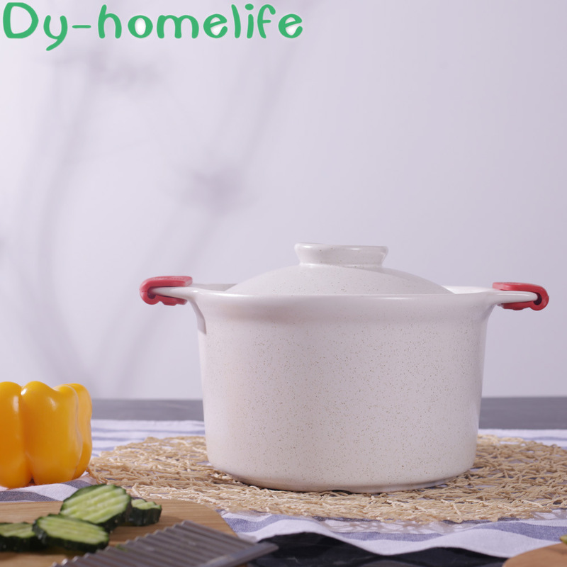 Ceramic Casserole Gas Cooker 3.5L White Round Cooking Soup Pot Multifunction Saucepan Household Kitchen Supplies Cookware Pan