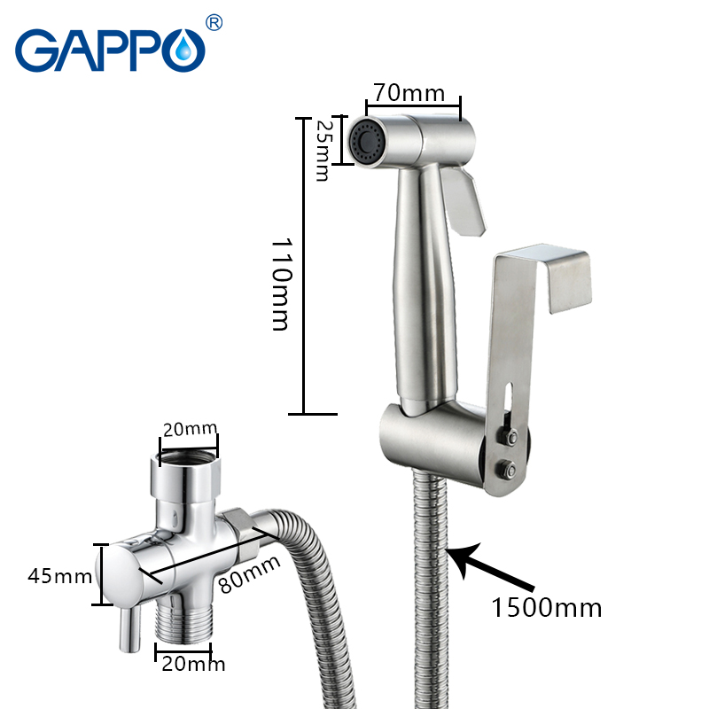 GAPPO bidet faucet Two Function Toilet bidet sprayer set Stainless Steel muslim shower Bidets faucet Bathroom smart toilet spray