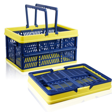 Multipurpose Foldable Storage Basket Shopping Basket Large Plastic Picnic Bin Convenience Store Storage Organizer Laundry Basket