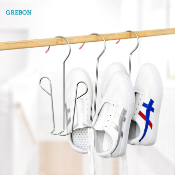 Shoes Hanging Rack Shoes Drying Hanger Multifuntion Stackable Shoe Shelf Stand For Footwear Creative Shoe Storage Organizer Hook