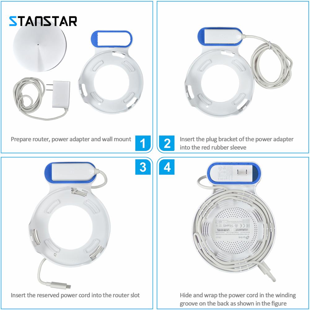 STANSTAR Wall Mount for TP-Link Deco M5 Whole Home Mesh WiFi System,Space Saving Wall Holder Plug in Without Messy Wires