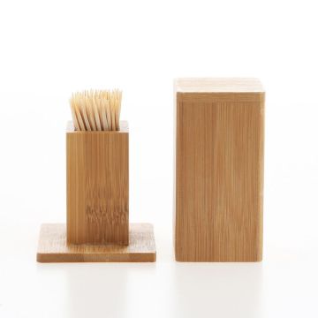 Bamboo Toothpick Box With Square Cover Tank Toothpick Holders Home Kitchen Tools Bamboo Toothpick Holder