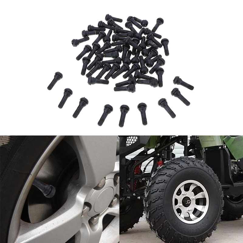 100pcs TR413 Rubber Car Tubeless Vacuum Snap-in Tire Tyre Valve Stem
