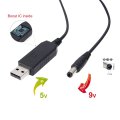 Newest USB to DC Convert Cable 5V Voltage Step-Up Cable 5.5x2.1mm DC Male 1M New DC 12V/ 9V / 5V Voltage Converter Step-Up Cable
