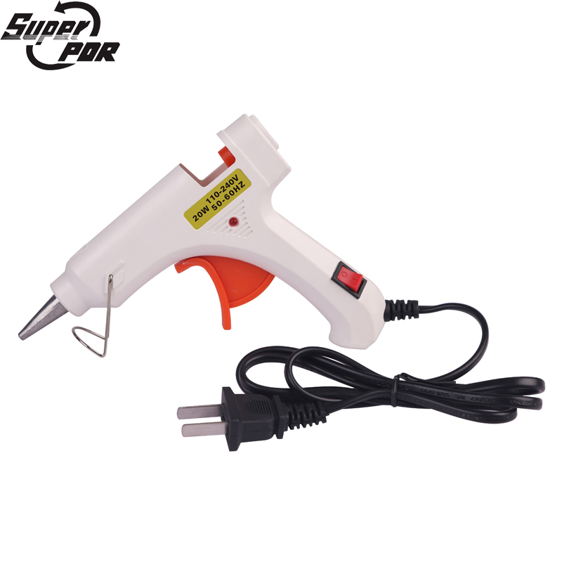 Super PDR Tools Small White Glue Gun 20W US Plug Pistolet a colle Hot Melt Glue Guns Heat Temperature Tool Guns Thermo Gluegun