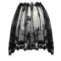 Halloween Knitted Curtain Lamp Cover Shade Cloth Black Spider Bat Lace Spider Web Curtain 60x20cm with Ribbon Fast Shipping H5