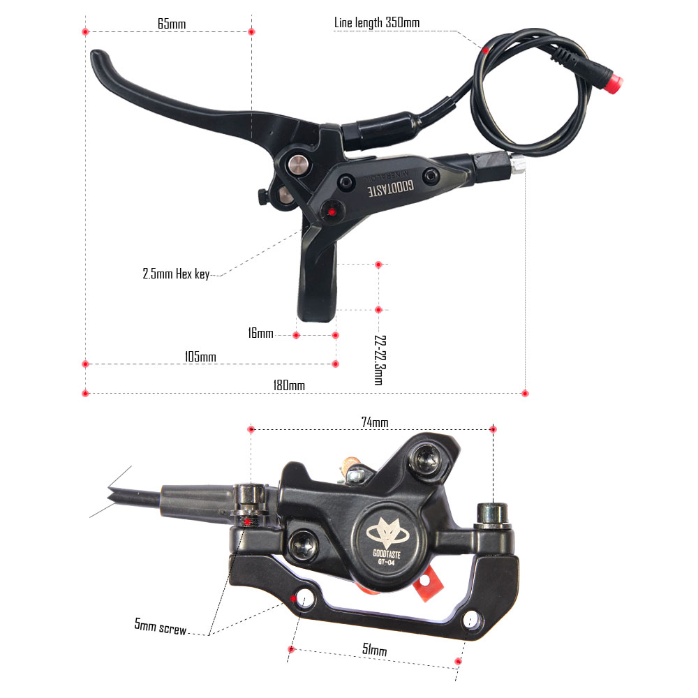 new Power-off oil brake lithium electric folding for driving oil disc brake of mountain bicycle Scooter bicycle brake caliper