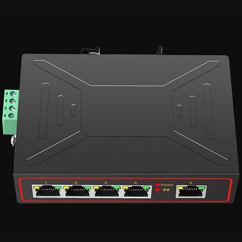 5 Ports Industrial Metal Case Ethernet Switch 10/100Mbps Rj45 Signal Strengthen Vlan Network Switch