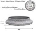 SHDIATOOL Vacuum Brazed Diamond Grinding Wheel Demi-bullnose Edge Profile Diameter 3 Inches/75mm Grinding Disc Diamond Wheel