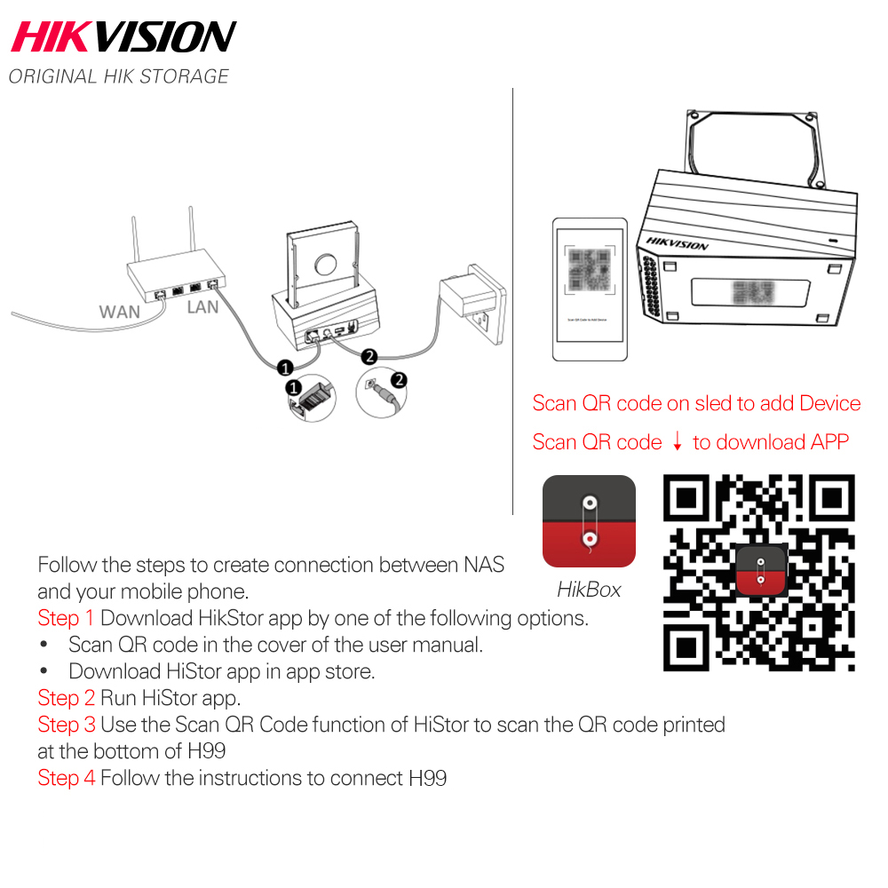 Hikvision HikStorage NAS Private Cloud Sharing Network Attached Storage Server for Home support HDD/SSD 2.5/3.5 inch 12TB MAX